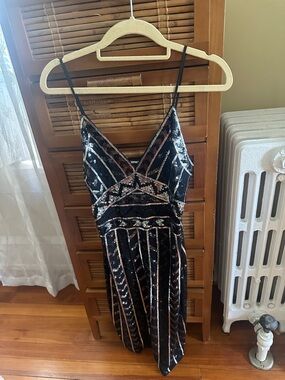 Express Black Dress with Silver Sequin Detail
